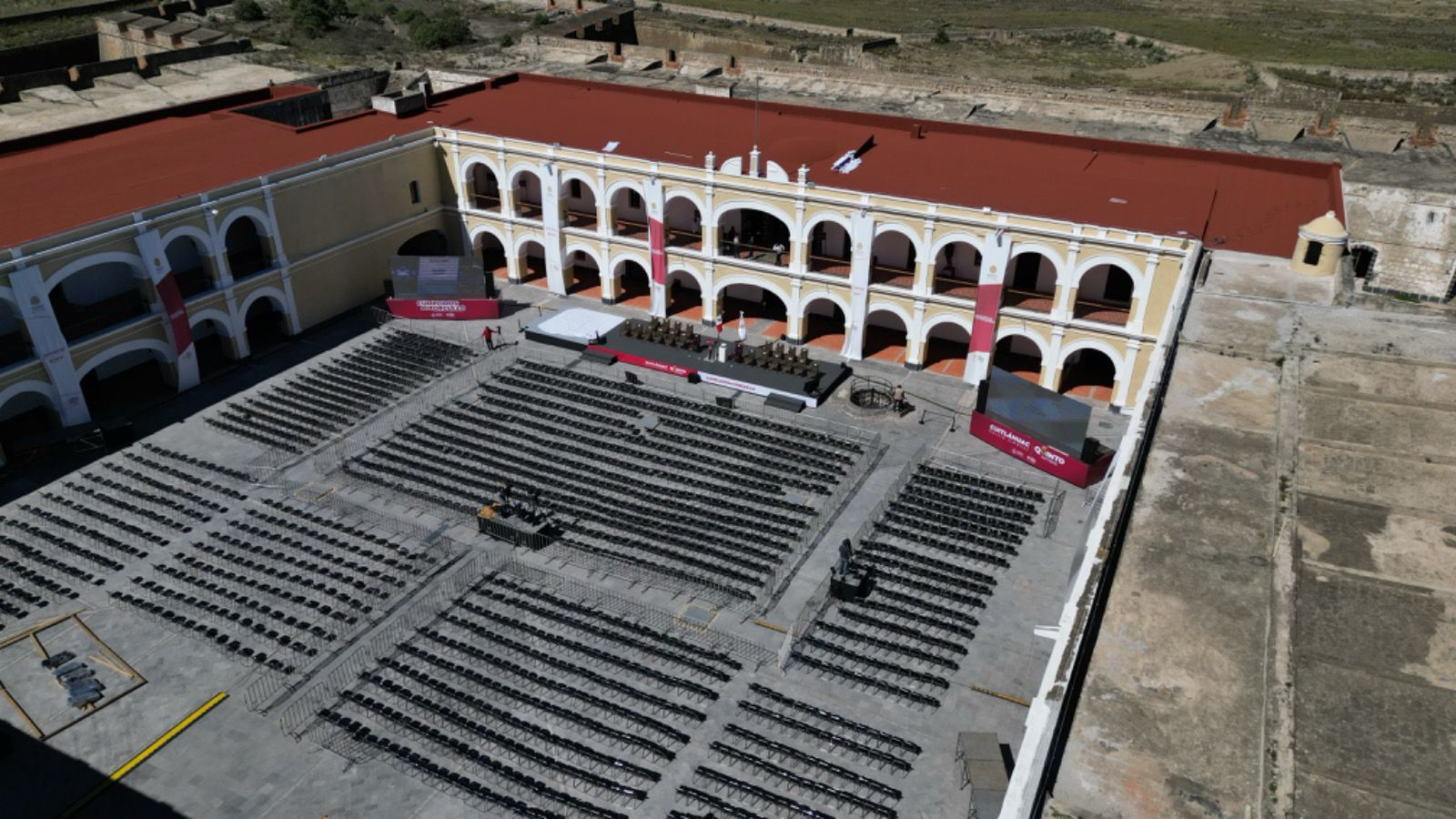 Todo listo para el Quinto Informe de Cuitláhuac en la Fortaleza San Carlos