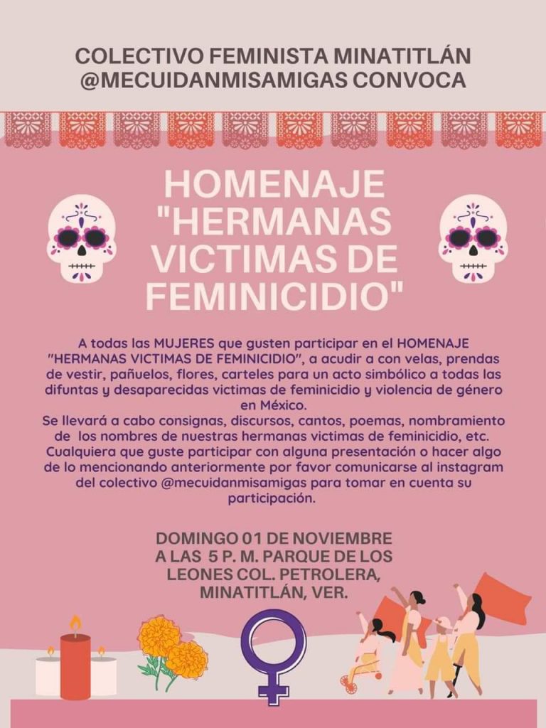 Mujeres de Minatitlán convocan a protesta por víctimas de feminicidio