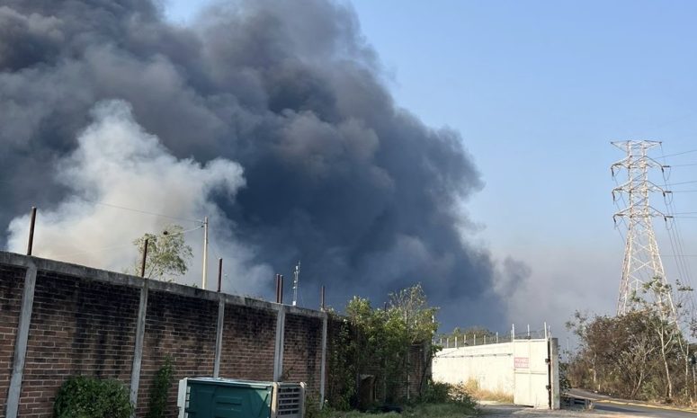 Reportan incendio de pantano en inmediaciones de la refinería Minatitlán