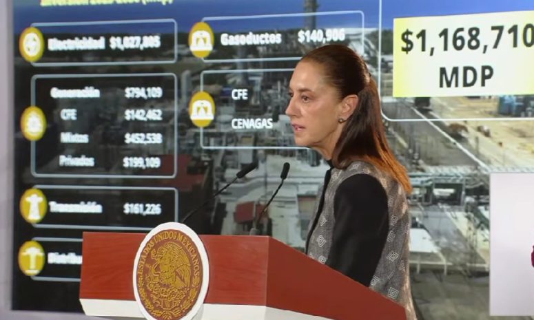 Inversión solo en electricidad, de 1.2 billones de pesos: Sheinbaum